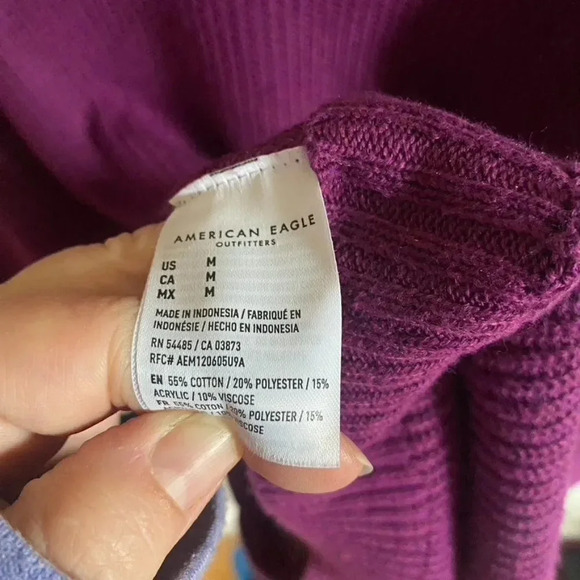 American Eagle Purple Crew Neck Sweater - Picture 7 of 12